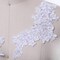 1 Pair White Beaded Lace Appliques Bridal Wedding Dress Embellishments with Sequins & Pearls